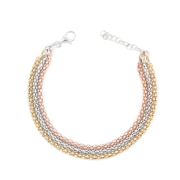 Sterling Siver bracelet Korean chain model Rhodium, Golden and Rose Color