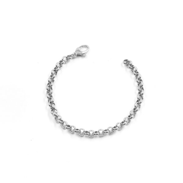 Sterling Silver bracelet rolo chain size 5,50mm – Rhodium Color