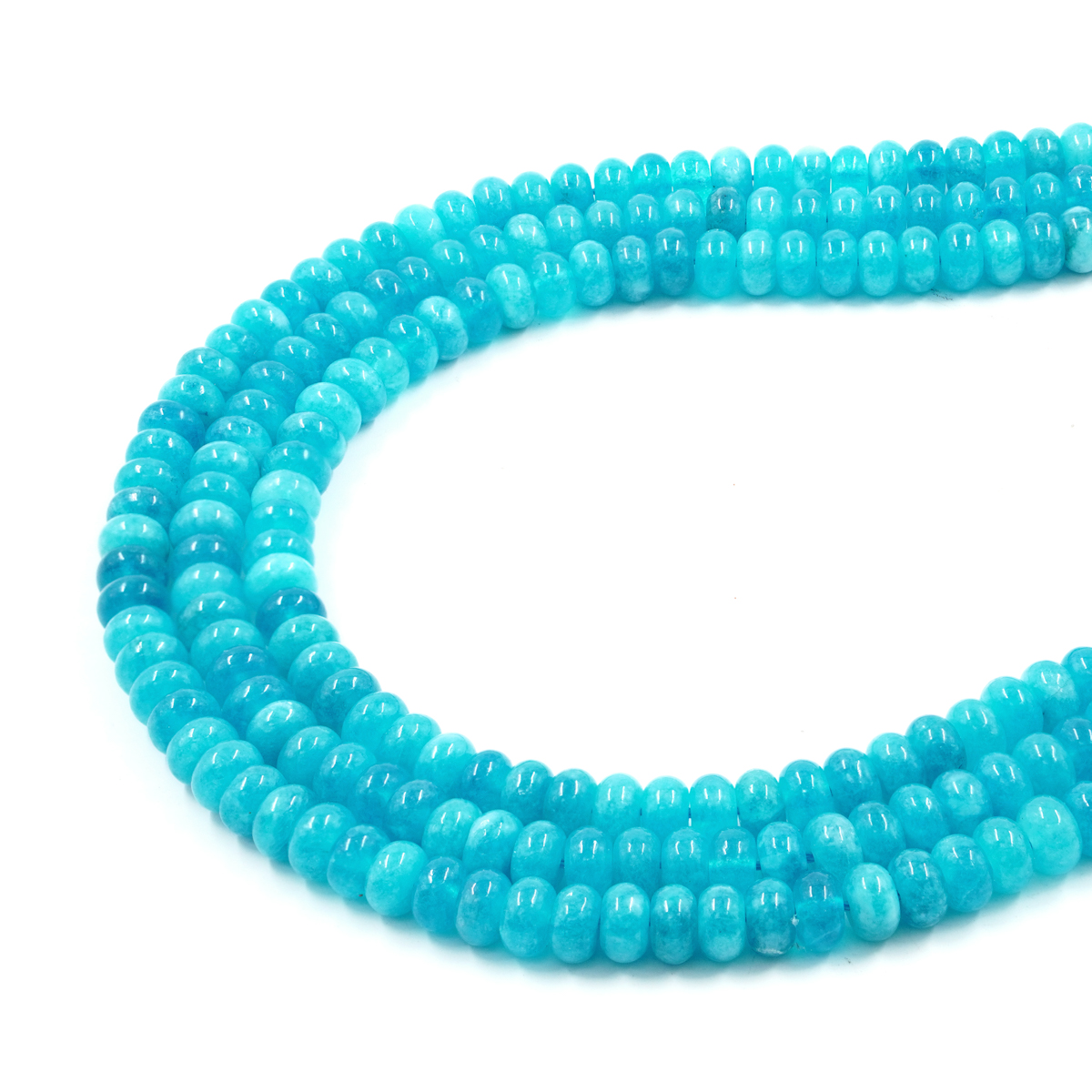 Light Blue dyed jade strands washer shape size 8x5mm