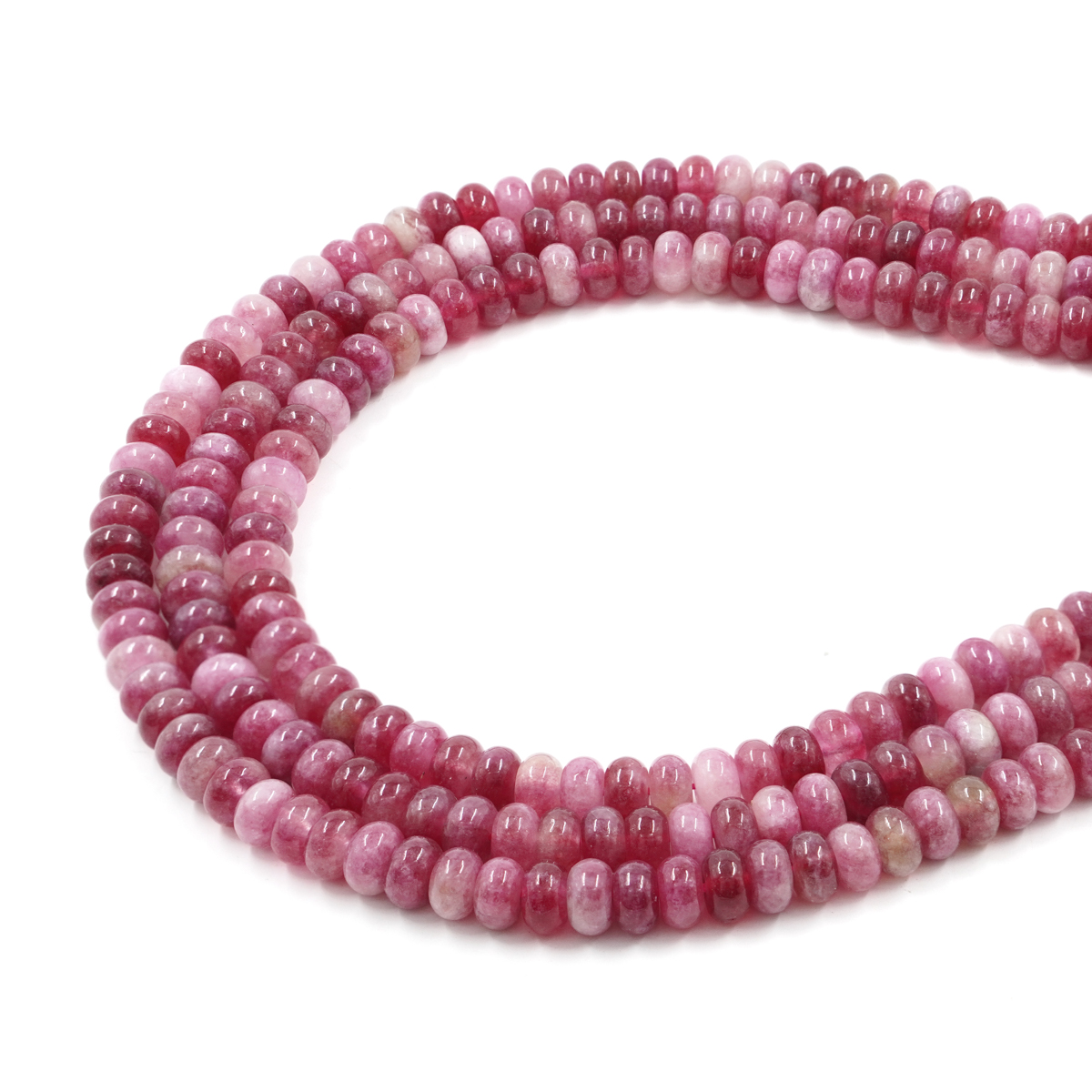 Strawbarry Pink dyed jade strands washer shape size 8x5mm