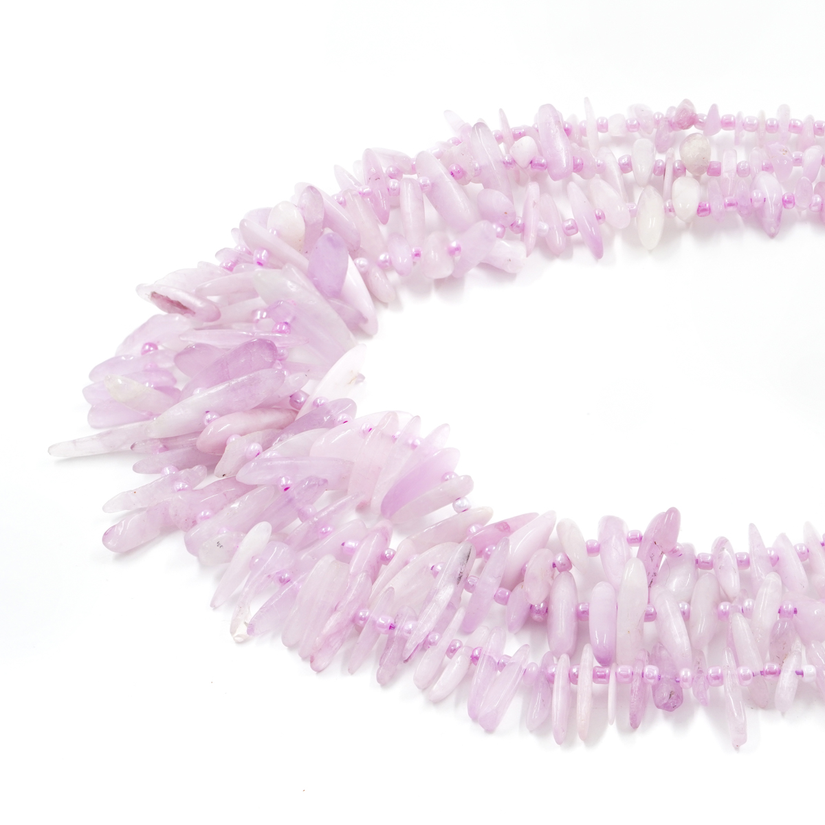 Kunzite strands gradation chips shape