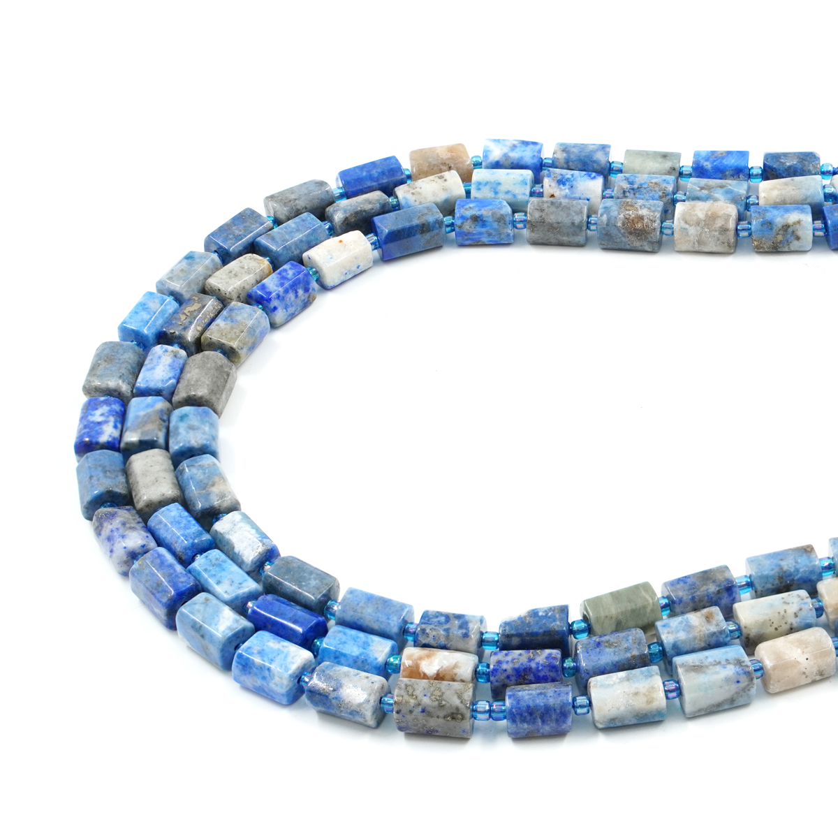 Lapislazuli strands cylinders shape size 10x7mm