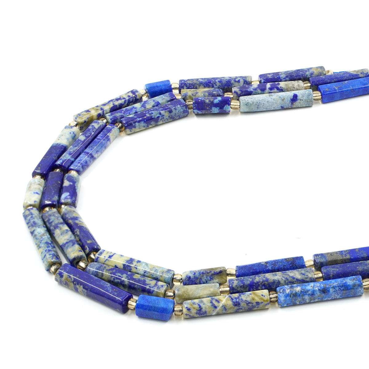 Lapislazuli strands cylinders shape size from 10x7mm to 30x7mm