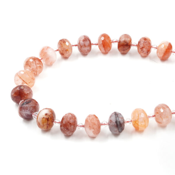 Hematoid Quartz strands faceted washer shape size 18x13mm
