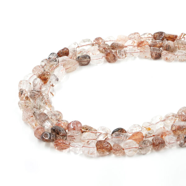 Brown Rutile Quartz strands tumbles shape size 10x8mm