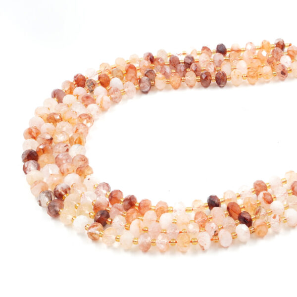 Hematoid Quartz strands faceted washer shape size 8x5mm