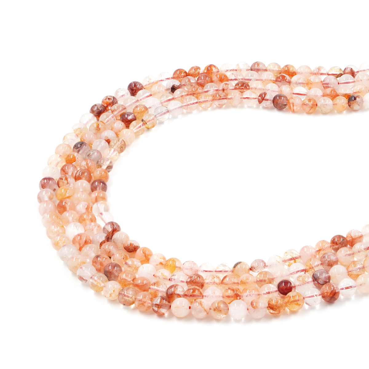 Hematoid Quartz strands strands round shape size 6mm to 10mm - Image 2