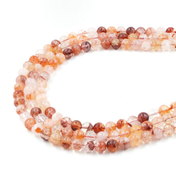 Hematoid Quartz strands strands round shape size 6mm to 10mm