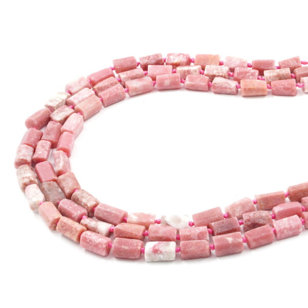 Rhodochrosite strands cylinders shape size ~11x7mm