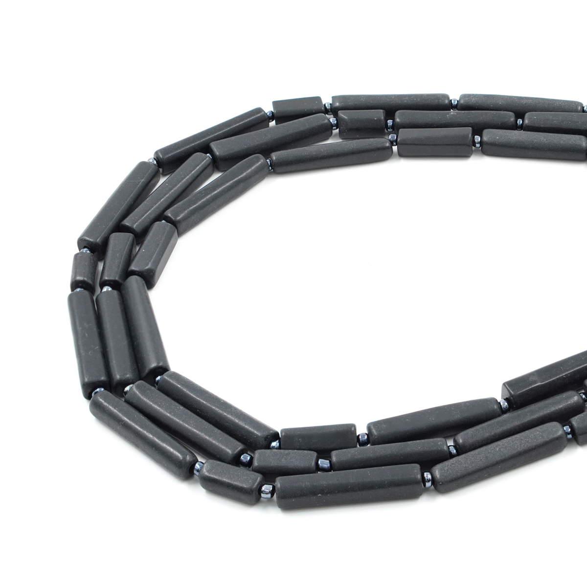 Shungite strands hexagonal cylindrical shape size from 10x6mm to 30x6mm