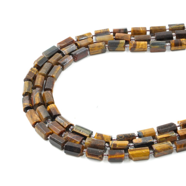 Tiger Eye strands cylinders shape size 14x7mm