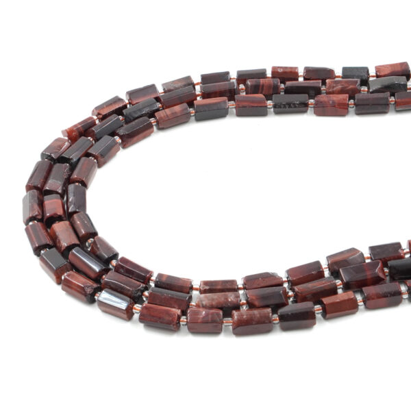Red Tiger Eye  strands cylinders shape size 14x7mm