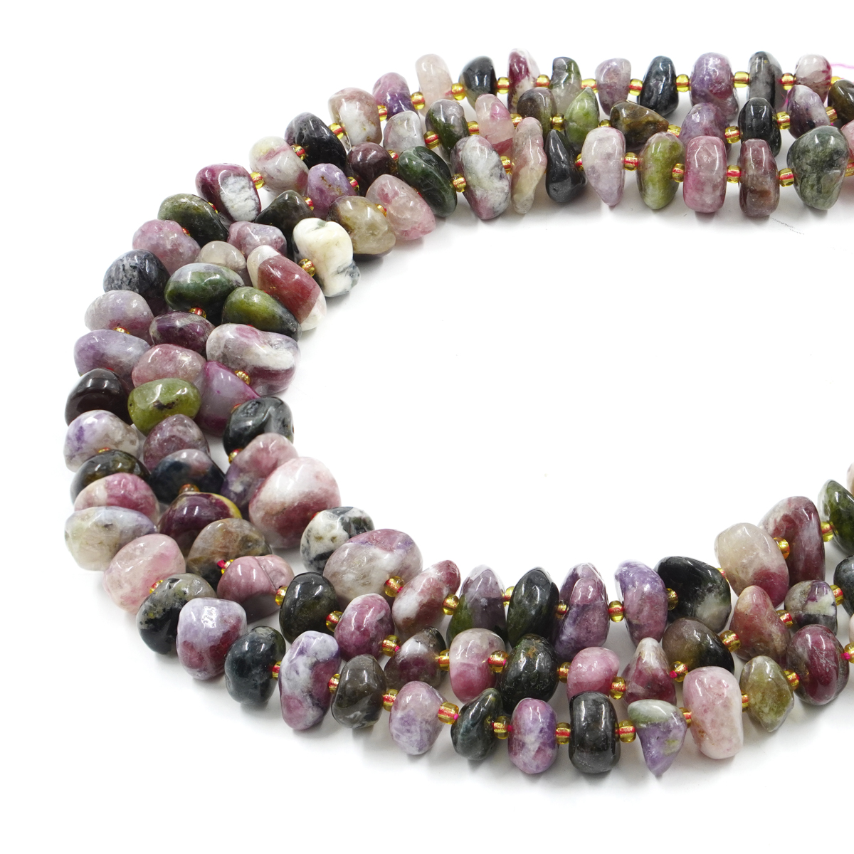 Tourmaline strands chips shape size 13x8mm