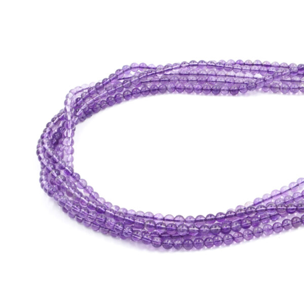Amethyst strands round shape size 4mm – AA Quality