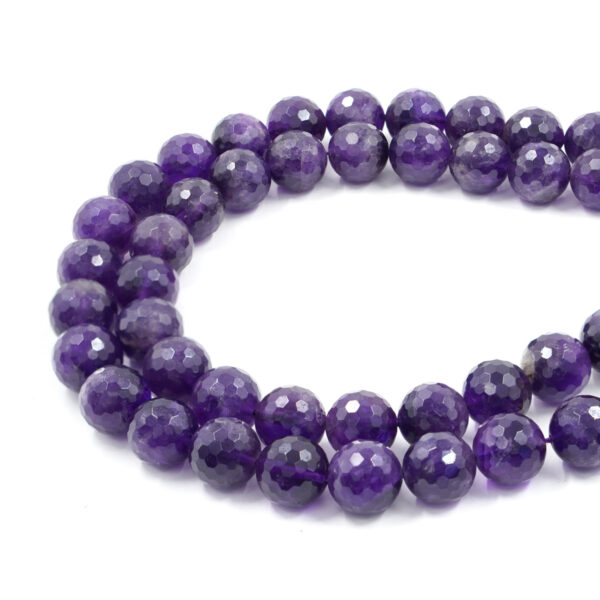 Amethyst strands faceted round shape size 16mm