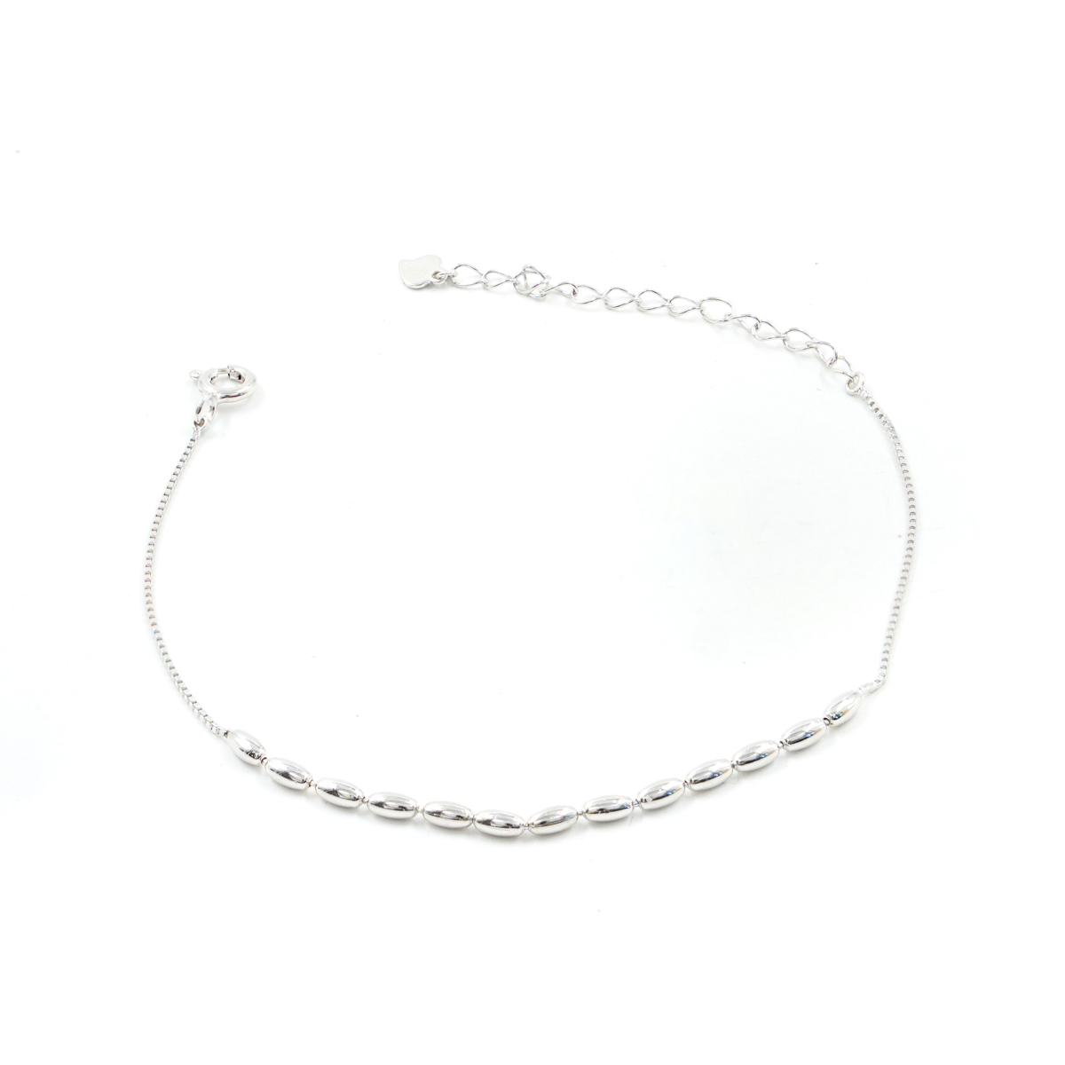 Bracciale in argento con ovali – Rodiato