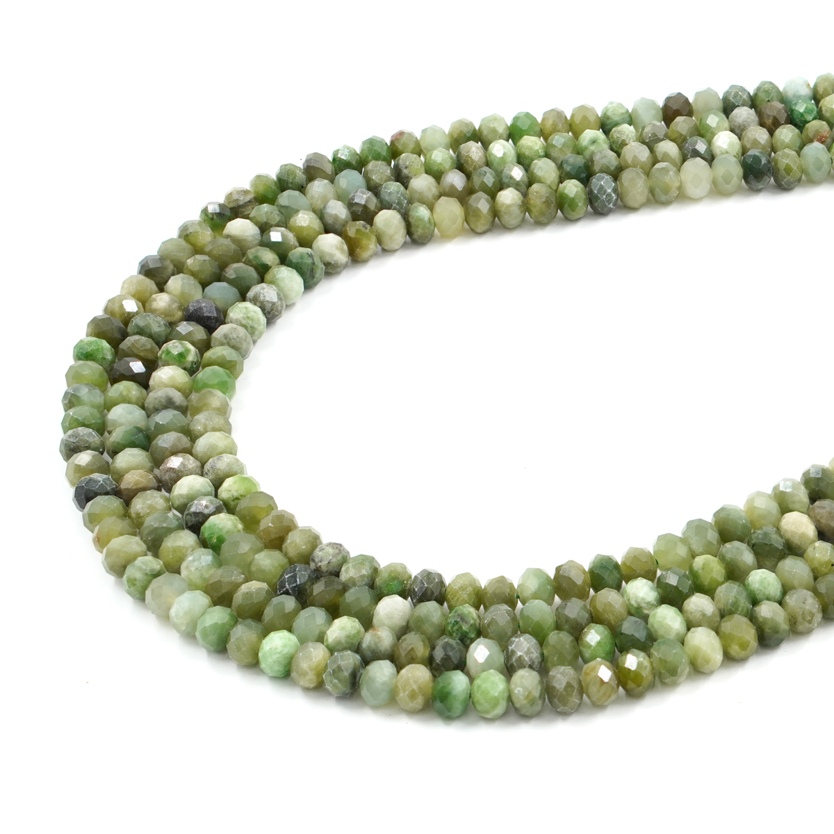 Canadian Jade strands faceted washer shape size 7x5mm
