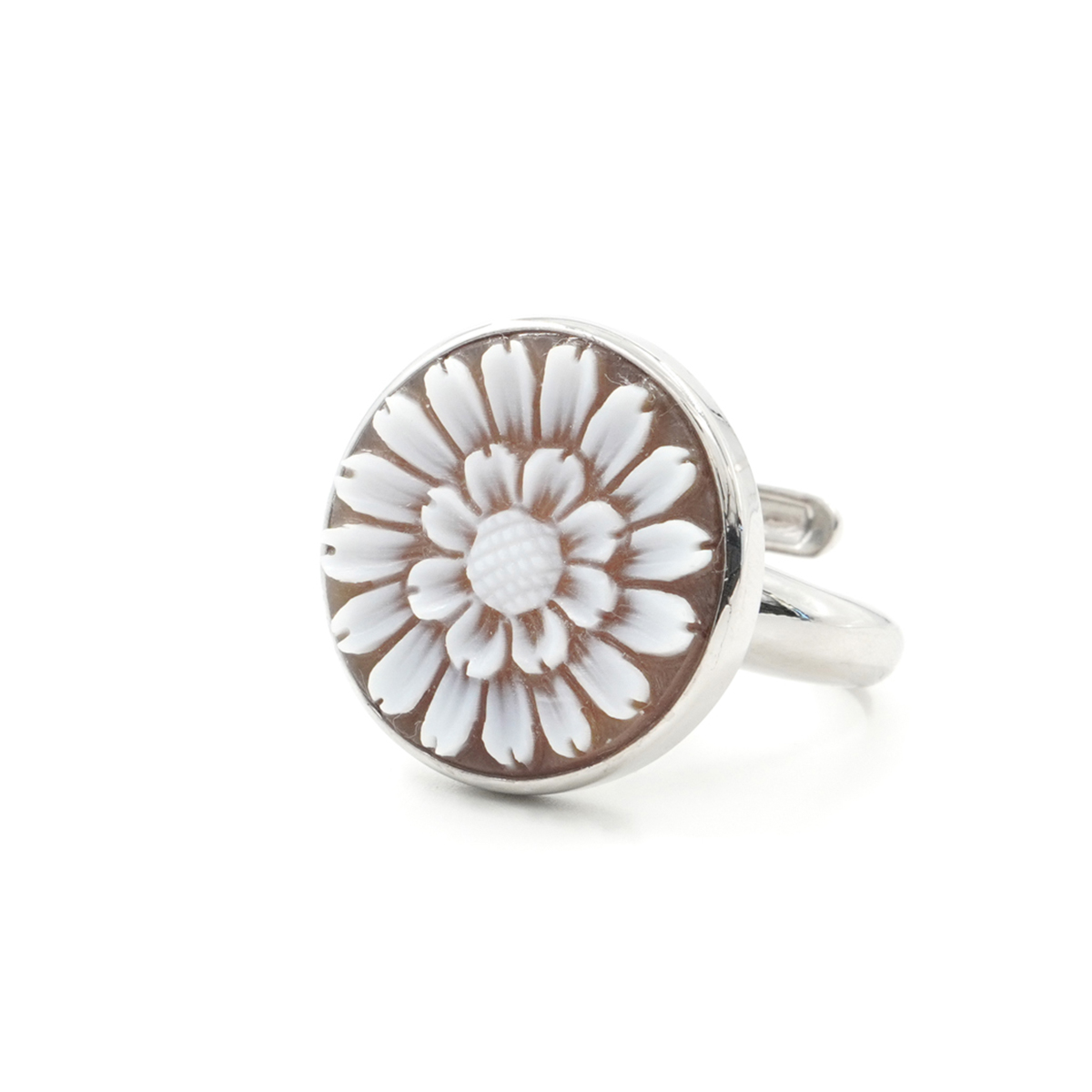Anelli in argento con Cammeo inciso 20mm, vari soggetti - Platinato - immagine 5