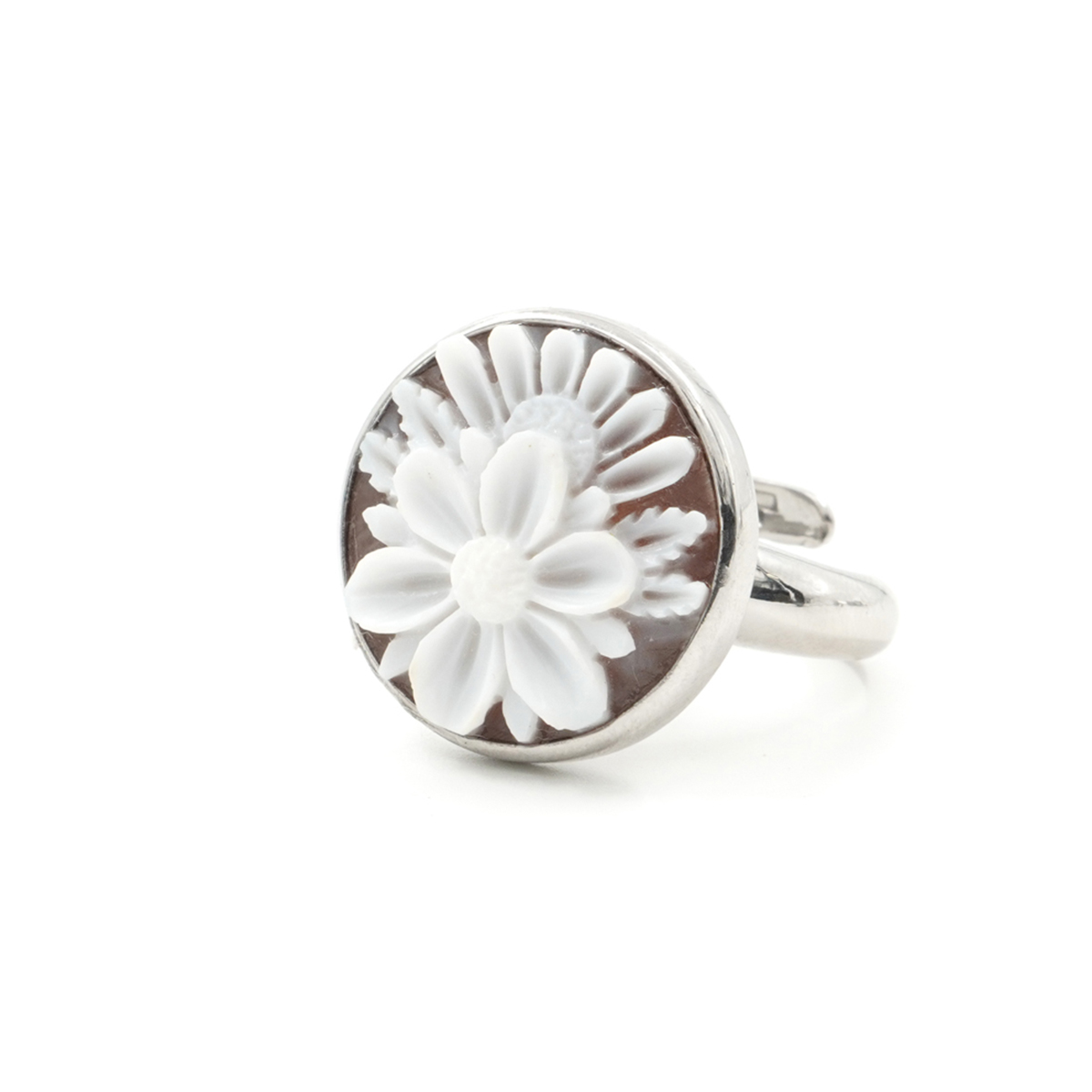 Anelli in argento con Cammeo inciso 20mm, vari soggetti - Platinato - immagine 7