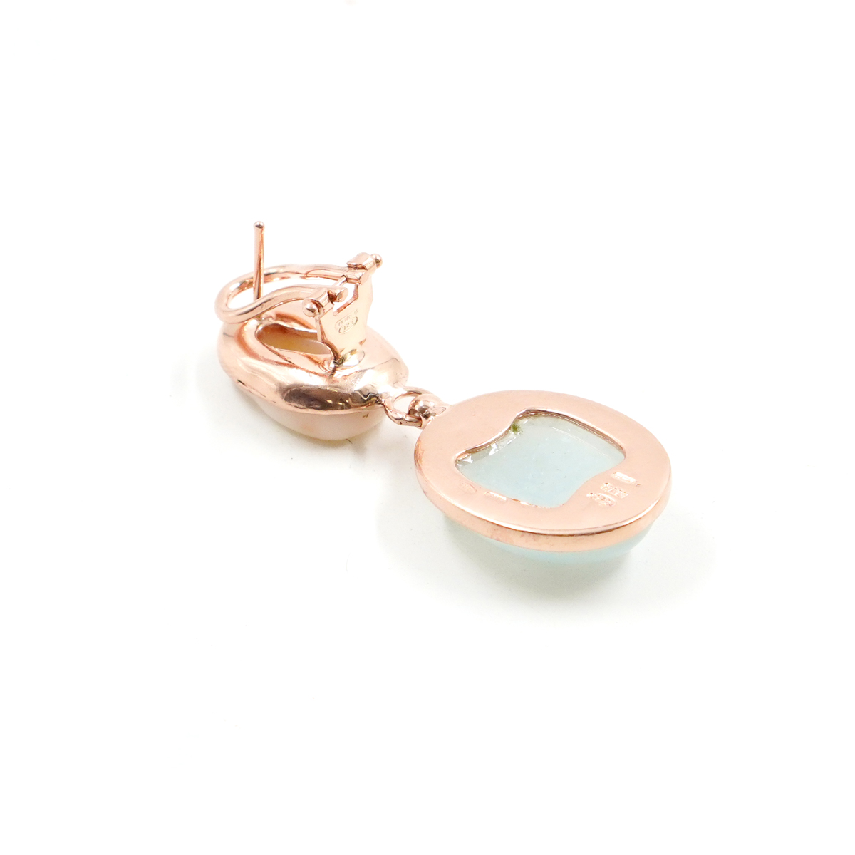 Orecchini in argento con acquamarina, corallo rosa chiaro - Rosè - immagine 2