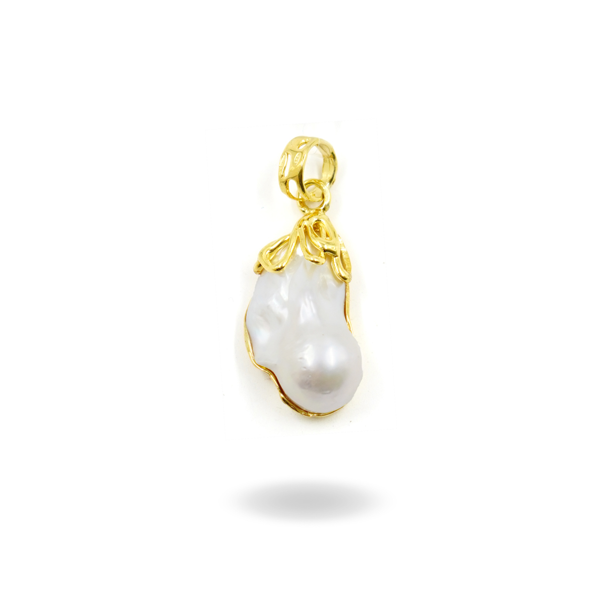 Pendente Argento con Perla – Dorato