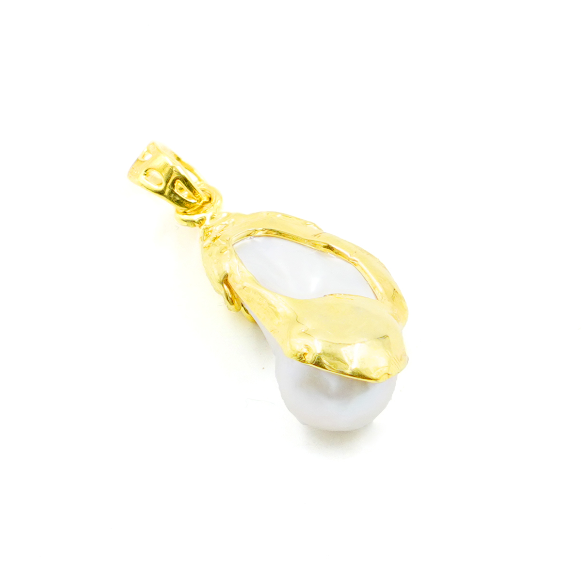 Pendente Argento con Perla – Dorato - immagine 2