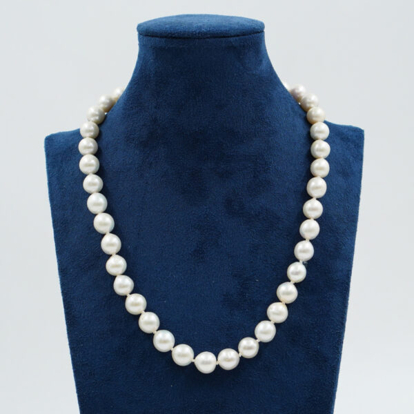Necklace with Edison pearls, sterling silver clasp – Rhodium Color