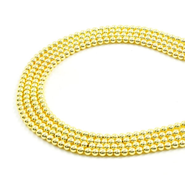 Hematite strands round shape size 4mm – Golden Color