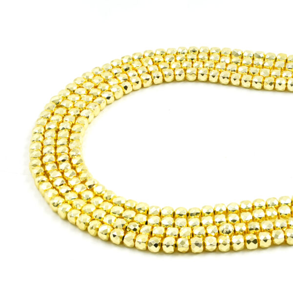 Hematite strands dice shape size 5mm – Golden Color