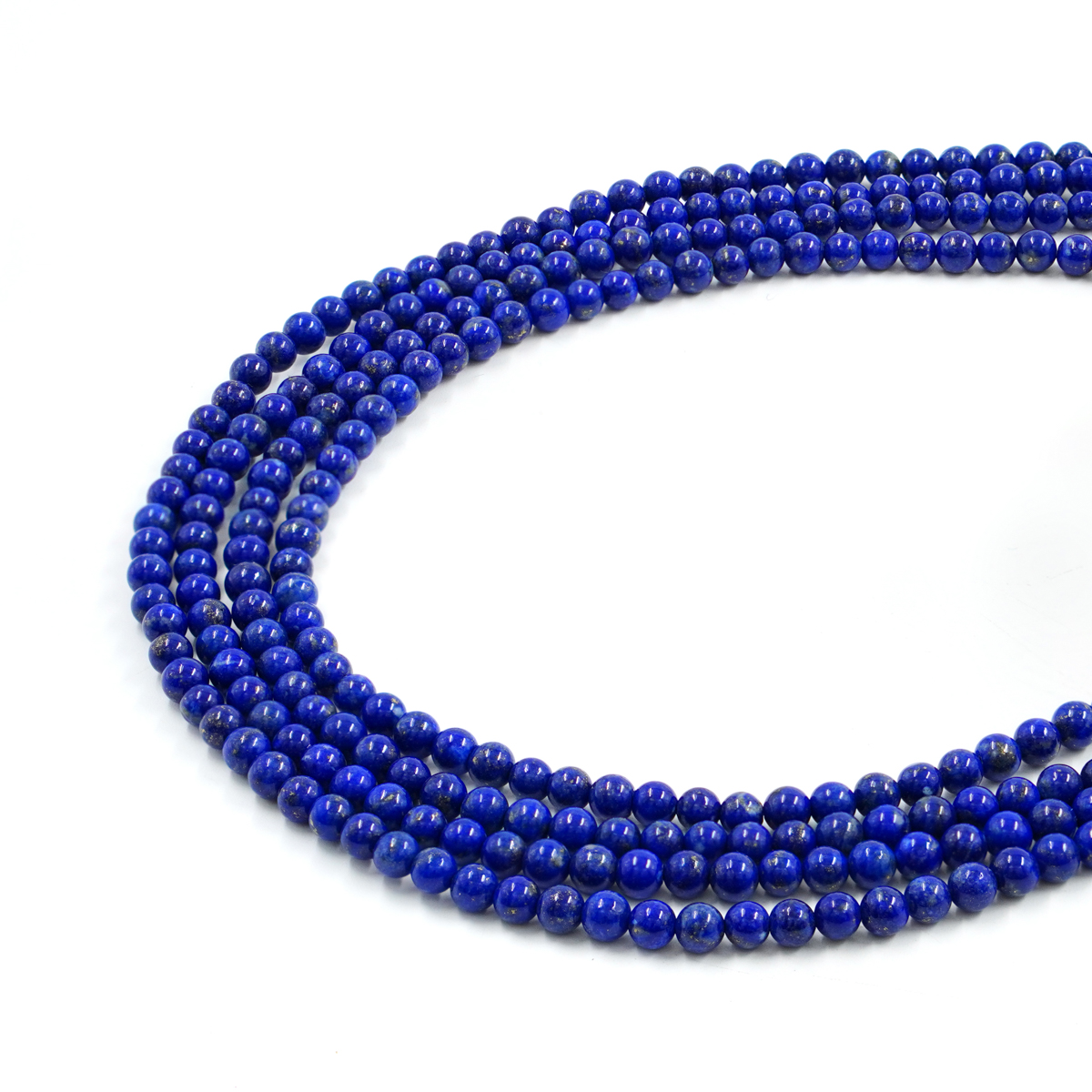 Lapislazuli strands round shape size 4mm – A Quality