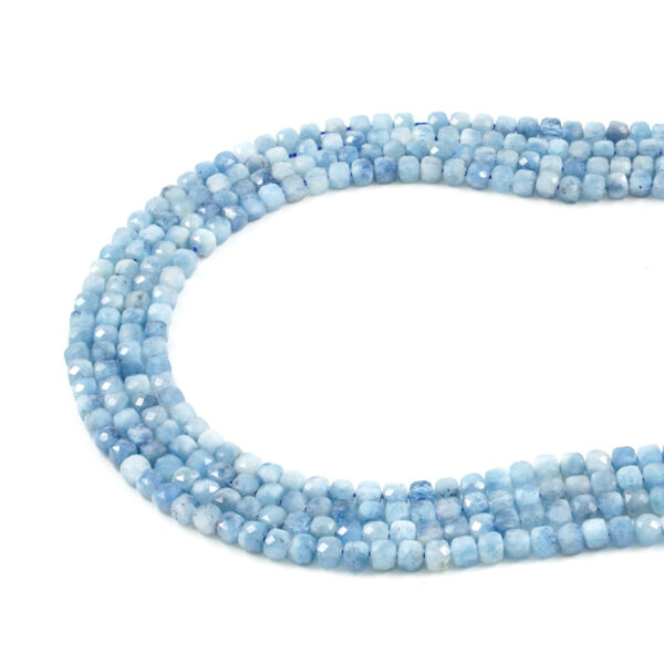 Aquamarine strads faceted dice shape size 4mm – AB Quality