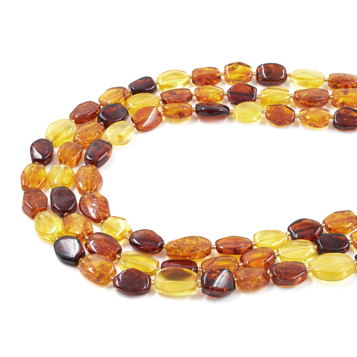 Multicolor Baltic Amber strands raw oval shape from ~10x9mm to ~13x9mm