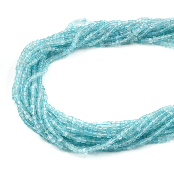 Apatite strands faceted dice shape size 3mm