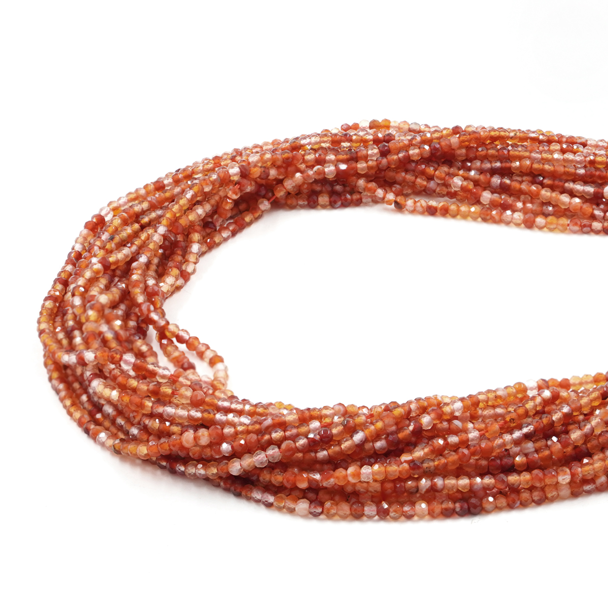 Red Agate strands faceted washer shape size 3x2mm