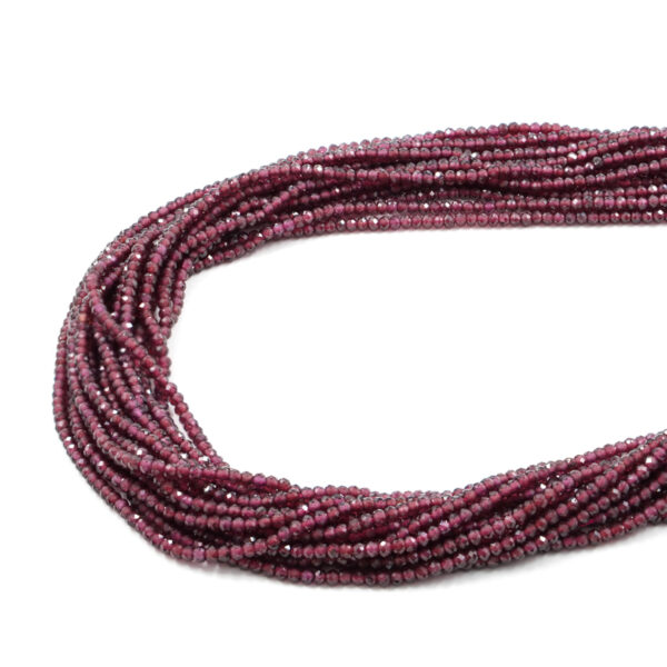 Garnet strands faceted washer shape size 3x2mm