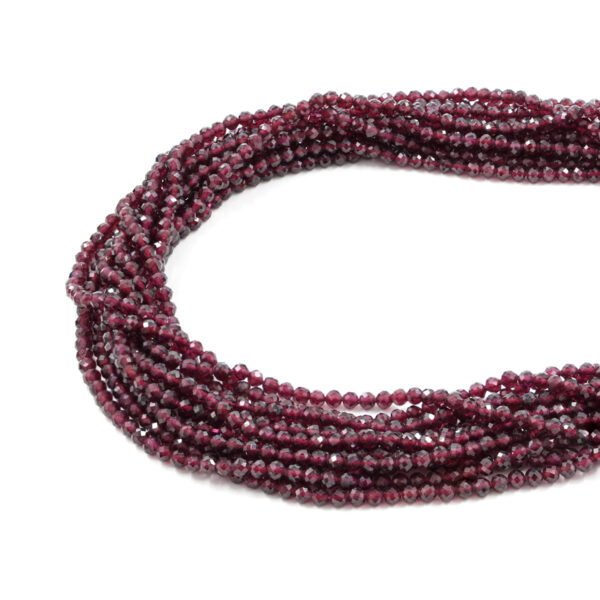 Garnet strands faceted round shape size 4mm