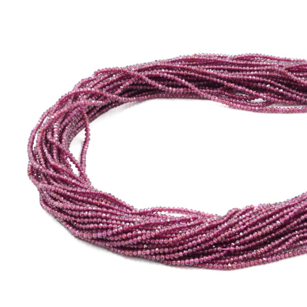 Garnet strands faceted washer shape size 2x1mm