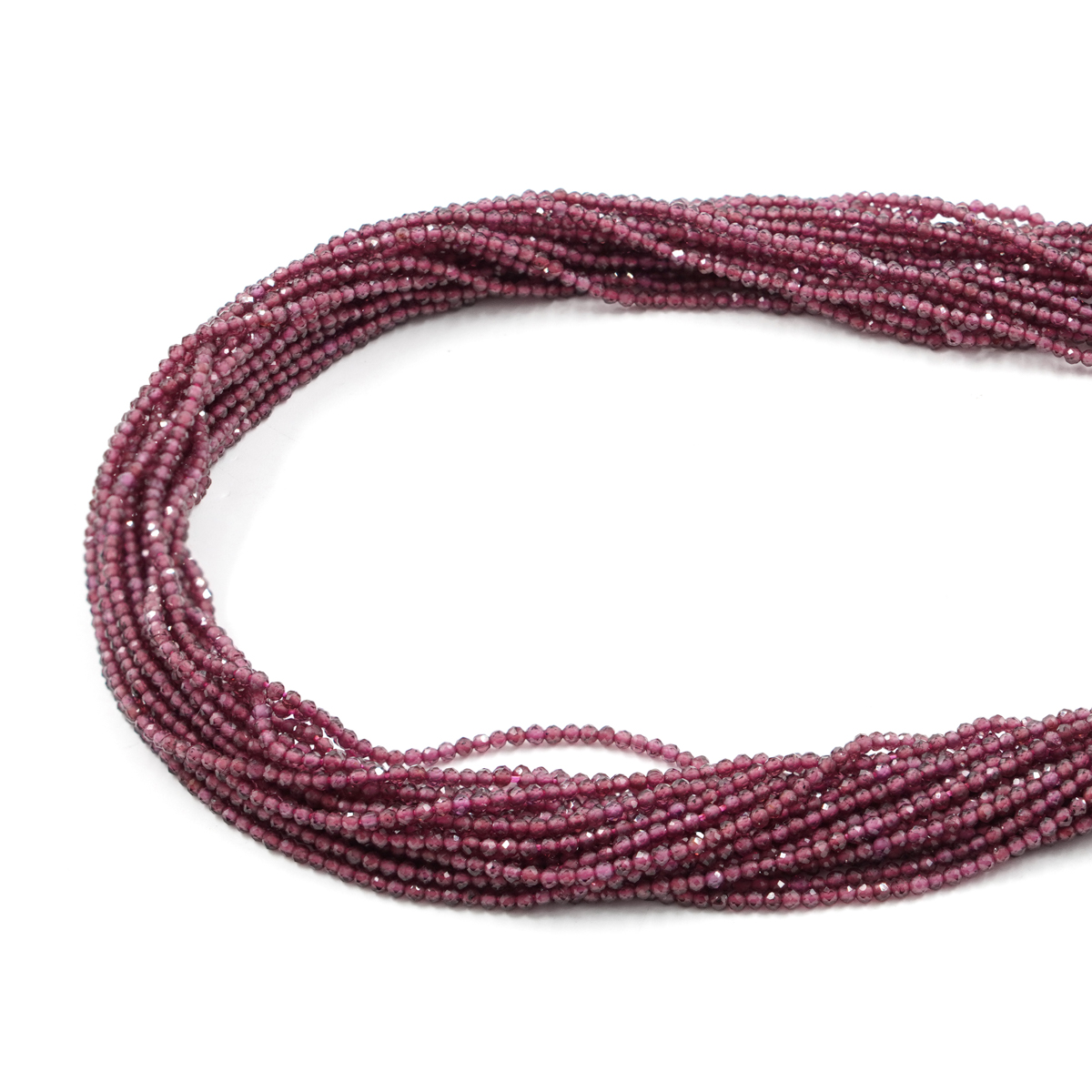 Garnet strands faceted round shape size 2mm
