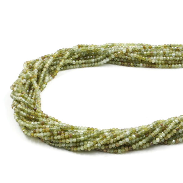 Green Garnet strands faceted washer shape size 3x2mm