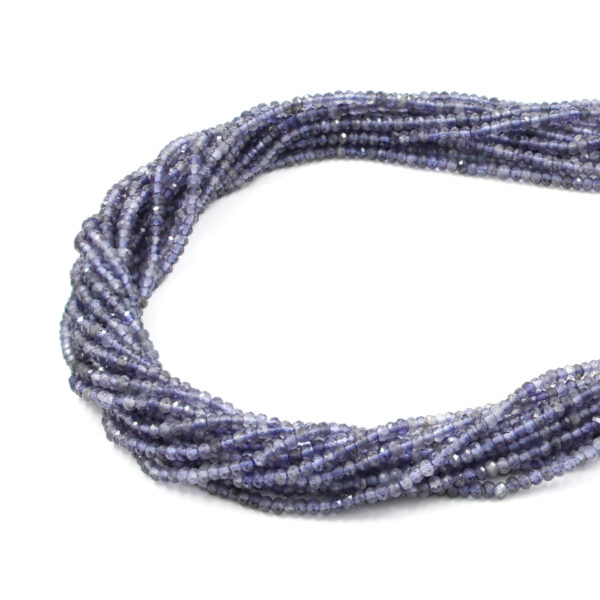 Iolite strands faceted washer shape size 3x2mm