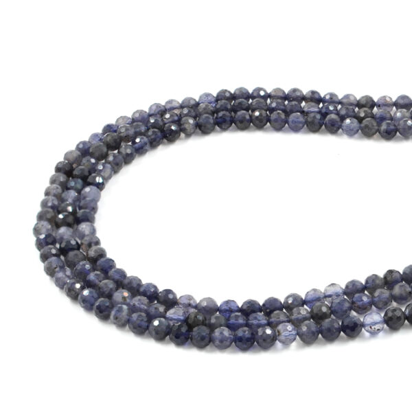 Iolite strands faceted round shape size 6mm