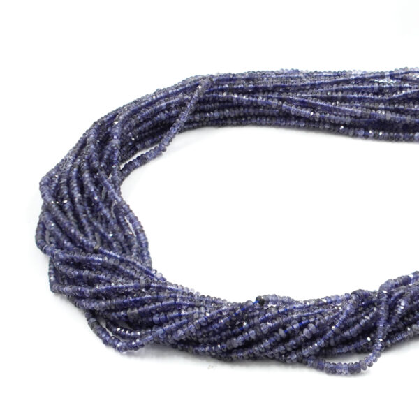 Iolite strands faceted washer shape size 3x2mm