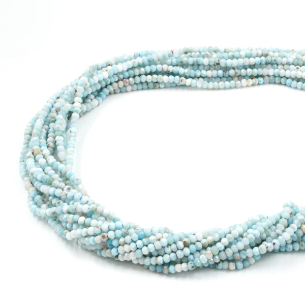 Larimar strands faceted washer shape size 3x2mm