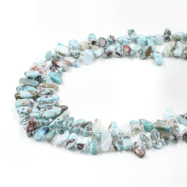 Larimar fili chips shape flag hole size 13x7mm, 15x7mm