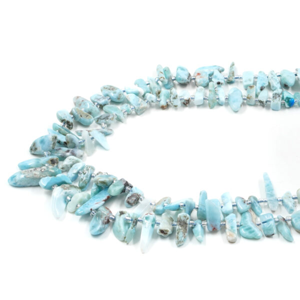 Larimar fili chips shape flag hole size 12x6mm, 16x6mm