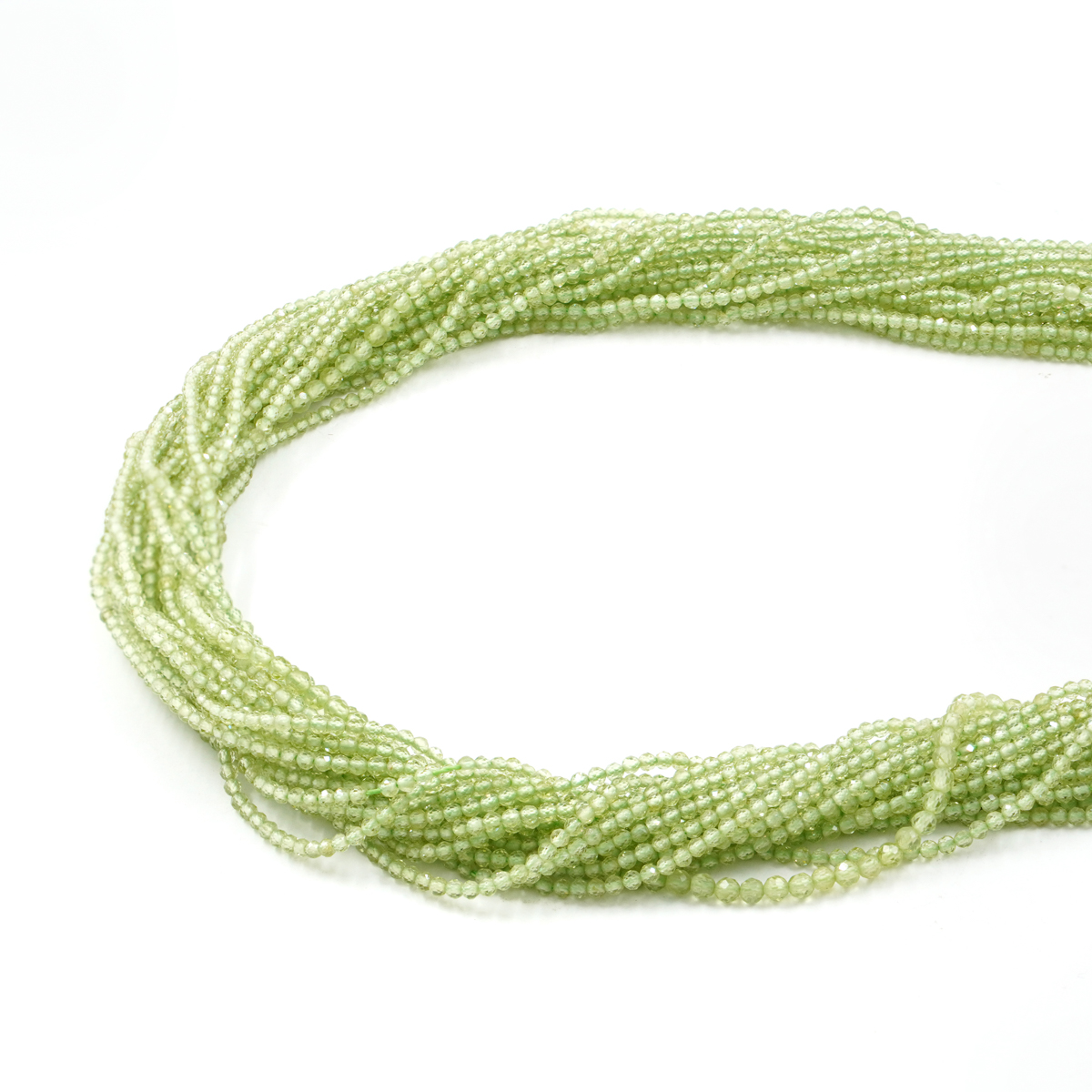 Peridot strands faceted round shape size 2mm – A Quality