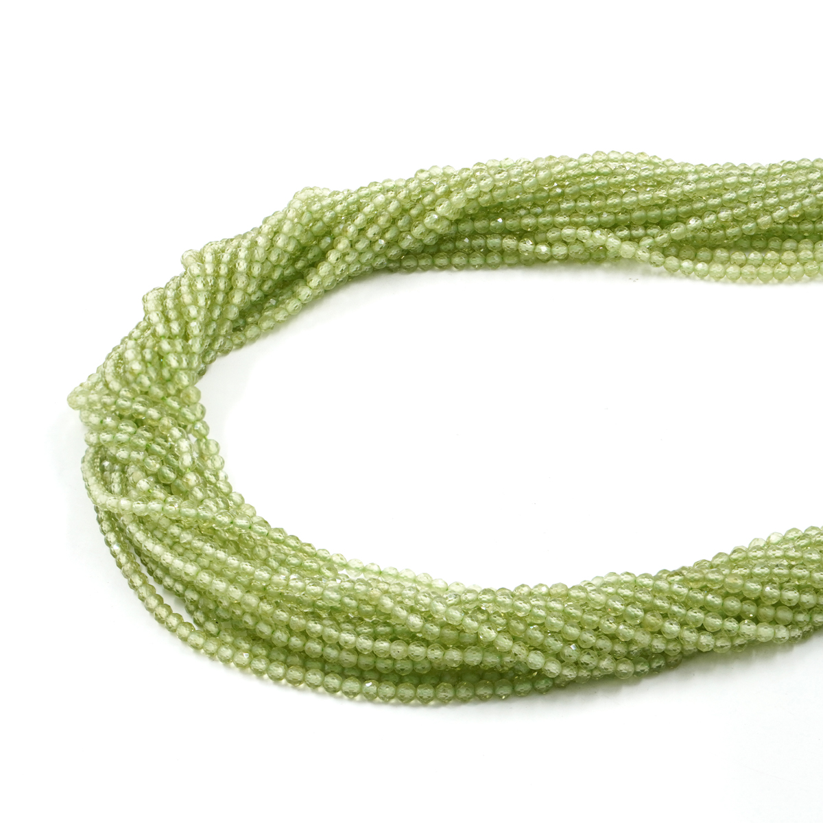Peridot strands faceted round shape size 2,5mm – A Quality