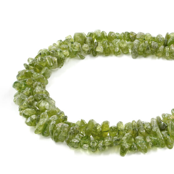 Peridot strands chips shape size ~6x8mm, ~7x12mm