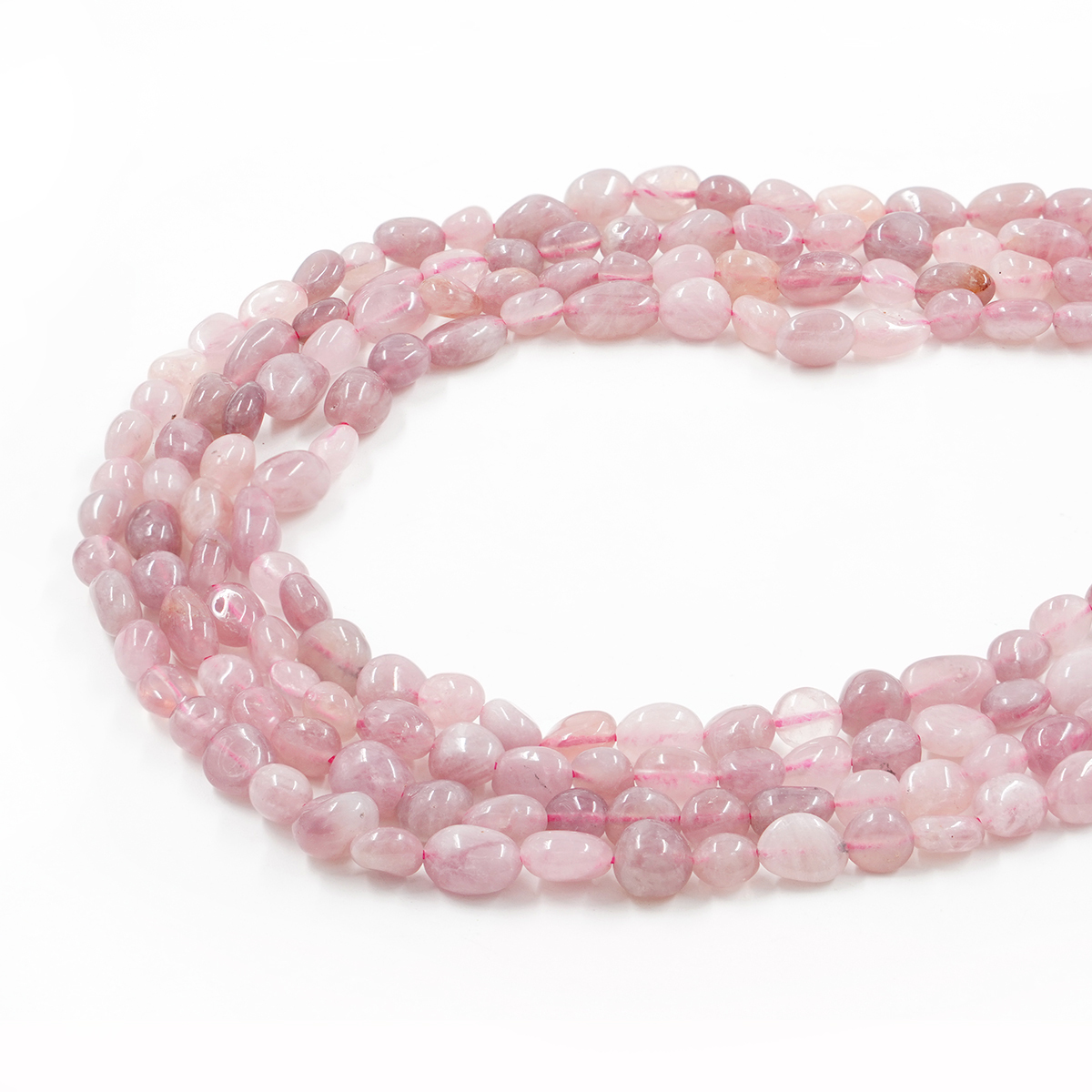 Madagascar Pink Quartz strands tumble shape size 9x7mm