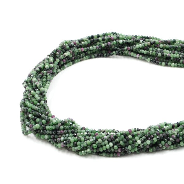 Ruby-Zoisite strands faceted washer shape size 3x2mm